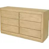 Heartford 6 Drawer Dresser in Weathered Tan Natural Finish Wood